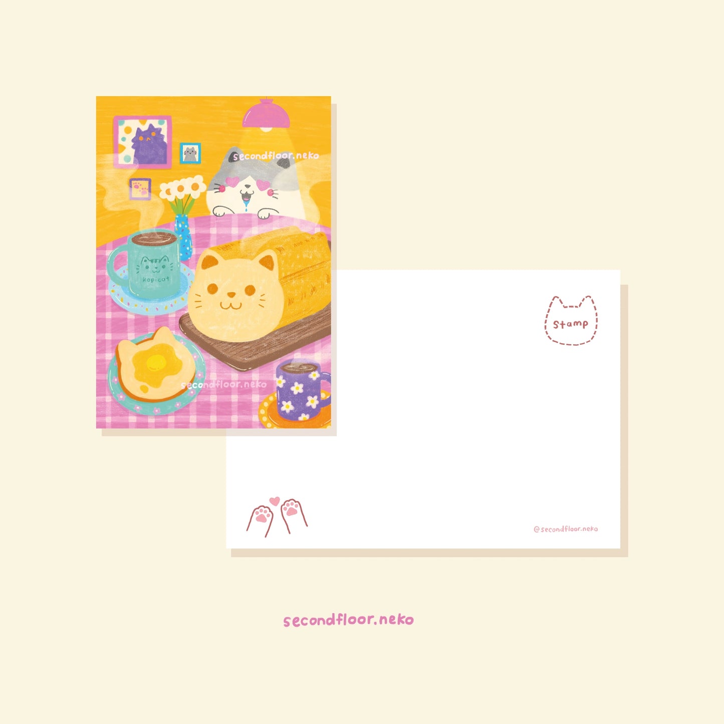 secondfloor.neko | Breakfast Cat Postcard