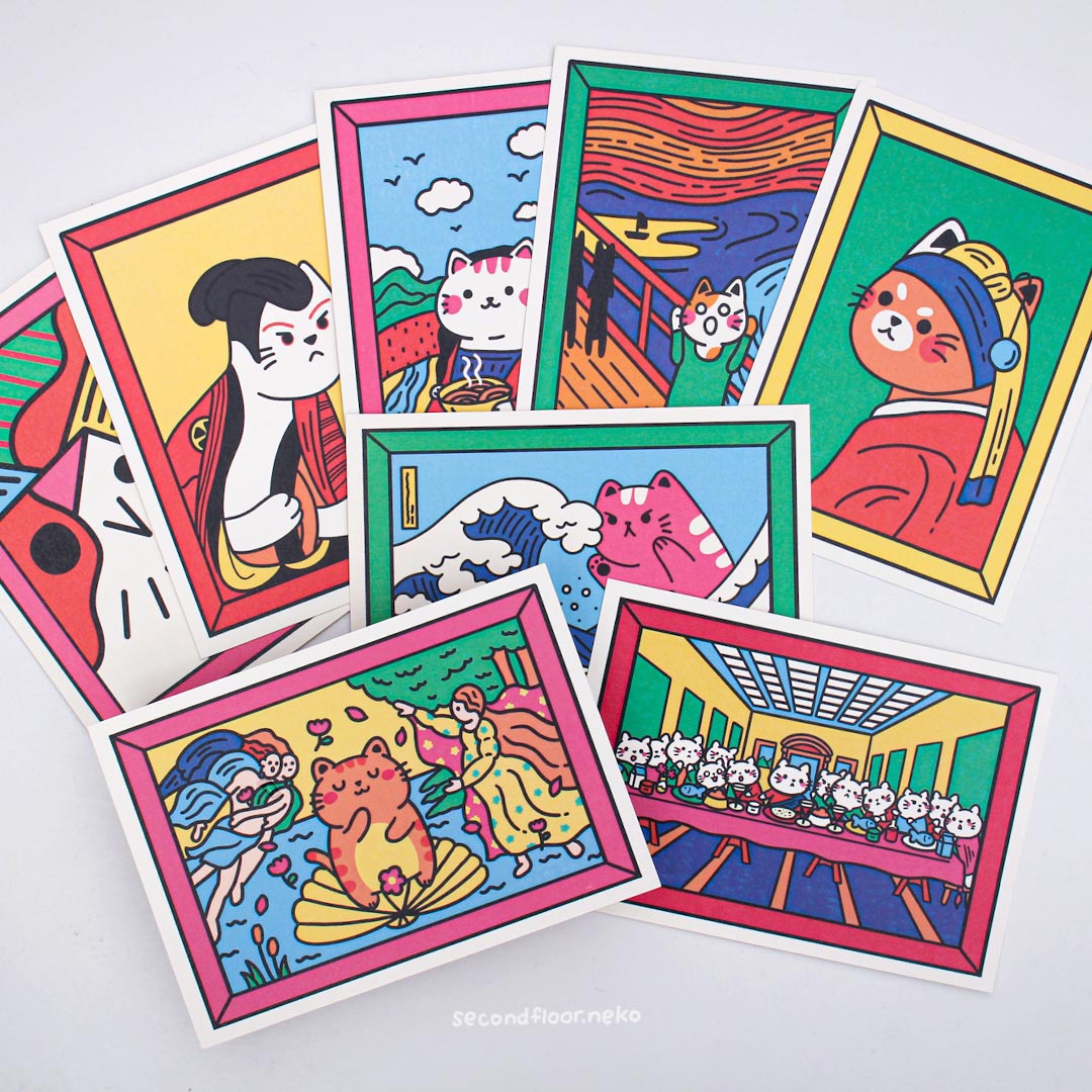 secondfloor.neko | Catto Art Gallery Postcard - Kabuki