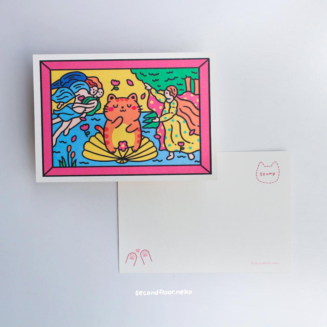 secondfloor.neko | Catto Art Gallery Postcard - Birth of Cat