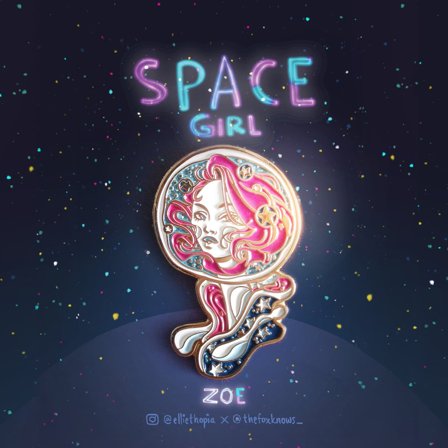 Space Girl Pin
