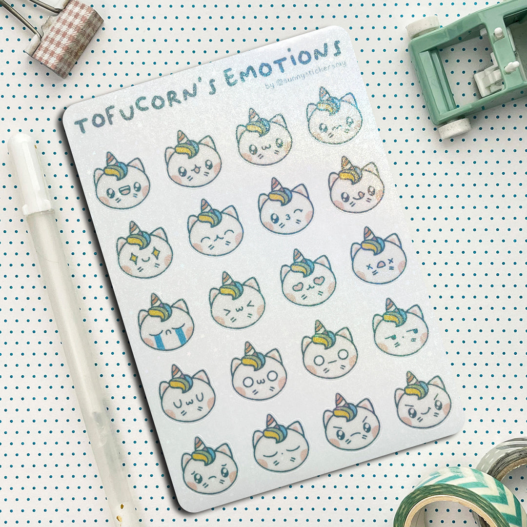 Tofucorn's Emotions Sticker Sheet