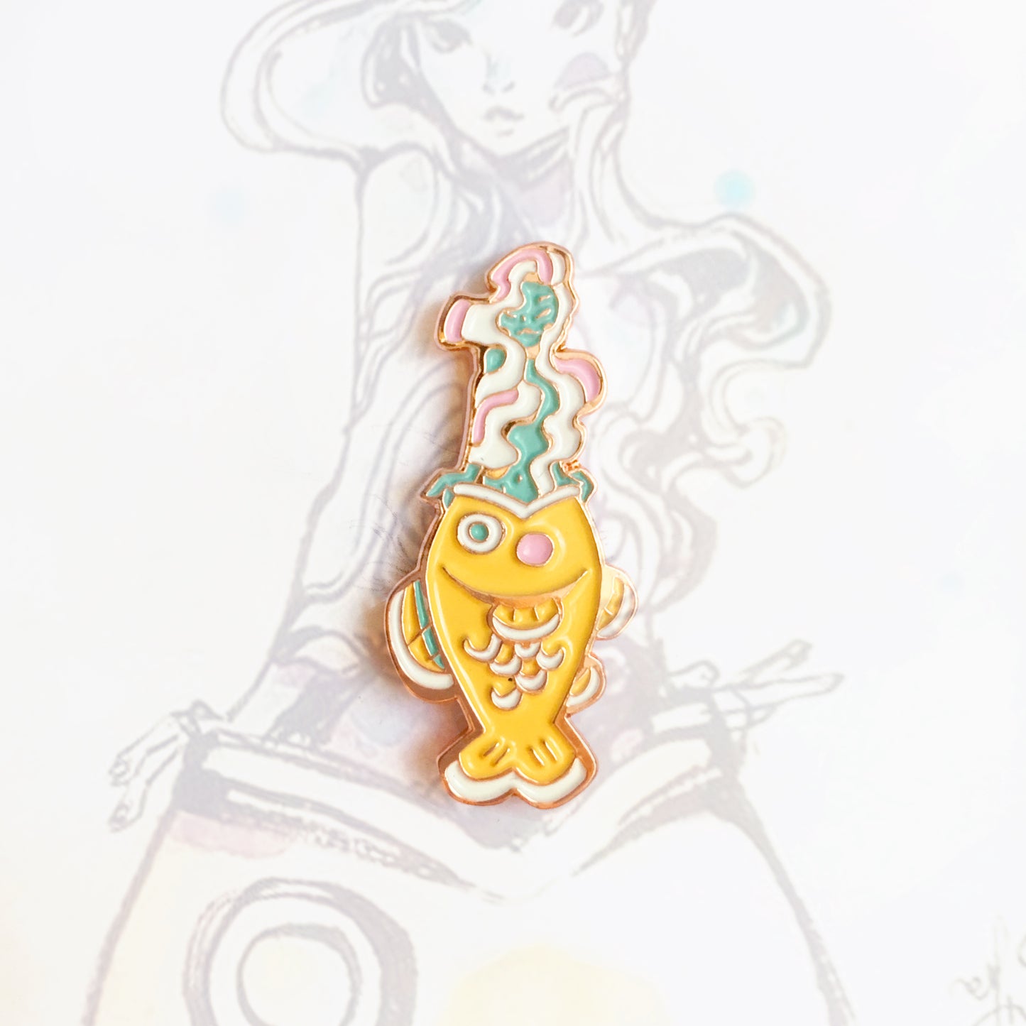 Taiyaki Mermaid Enamel Pin