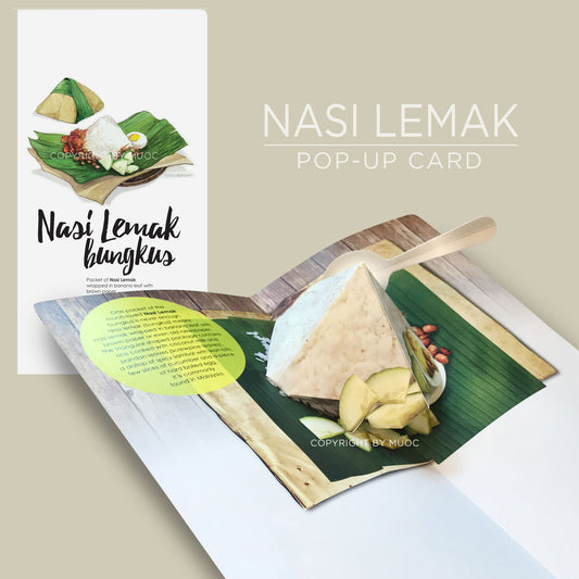 3D Pop-Up Card (Long) -  Nasi Lemak