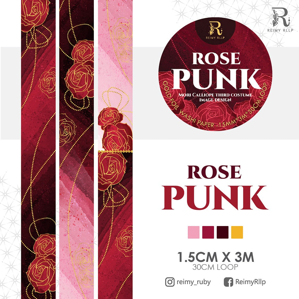 Gold Foil Washi Tape / Rose Punk