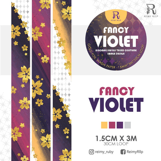 Gold Foil Washi Tape / Fancy Violet