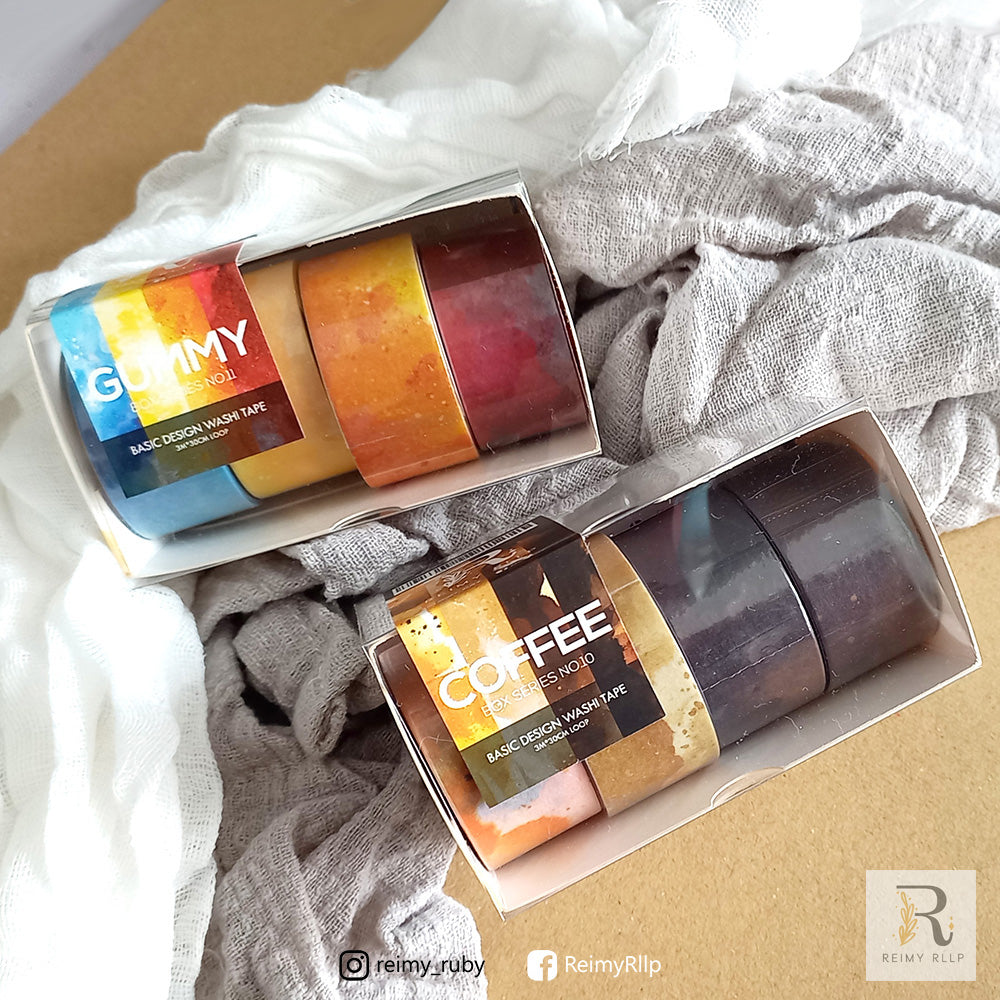 reimy RLLP - Basic Design Washi Tape - Coffee (Box)