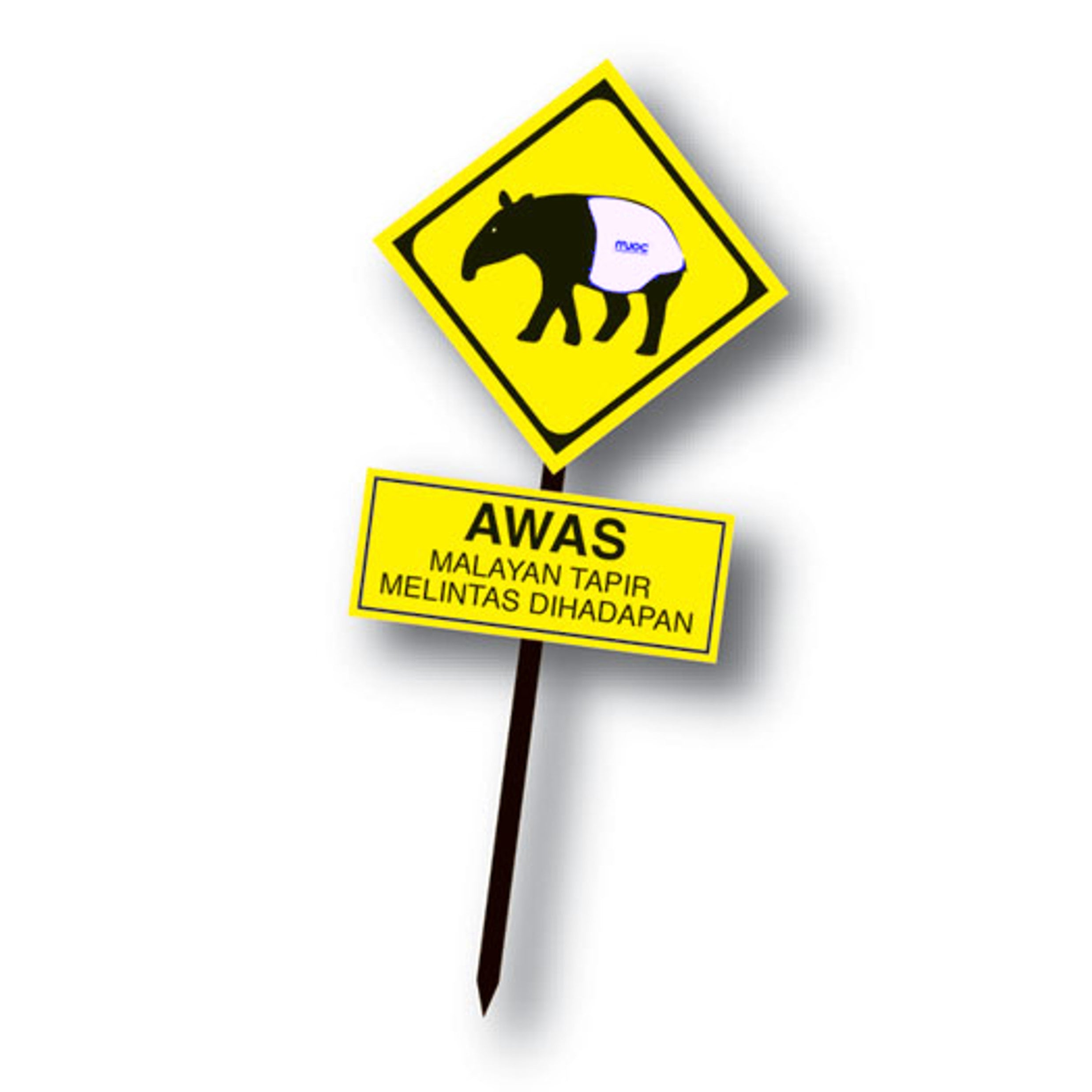 Malayan Tapir Road Signage Bookmark – chub.my