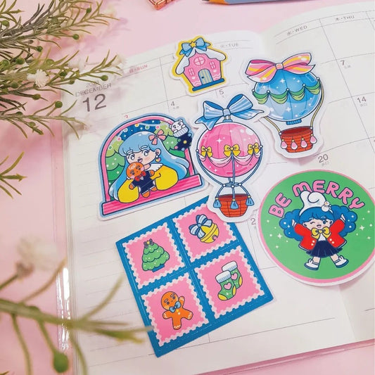 Glossy Die Cut Stickers | Be Merry