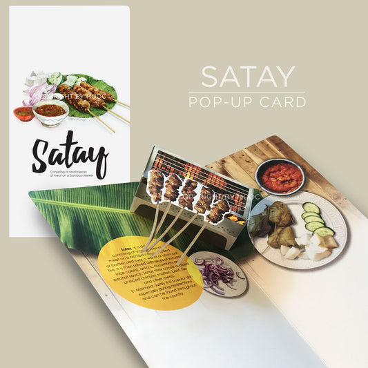 3D Pop-Up Card (Long) - Satay