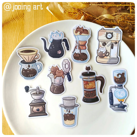 Coffee Brewing Sticker Set