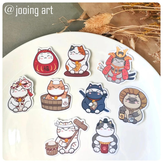 Japanese Culture Cat Sticker Set