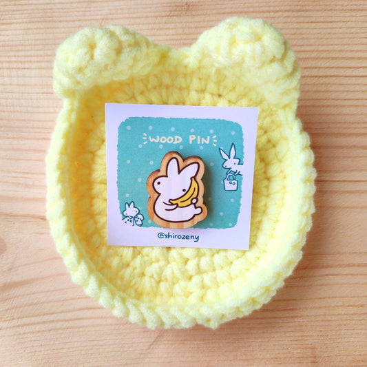 Banana Baby Bun Wood Pin