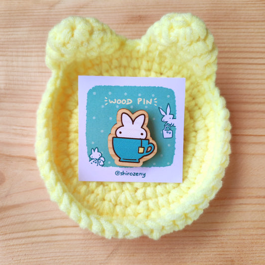 Teacup Baby Bun Wood Pin