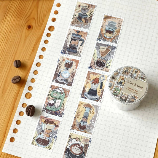 Stamp Washi Tape - Coffee Brewing