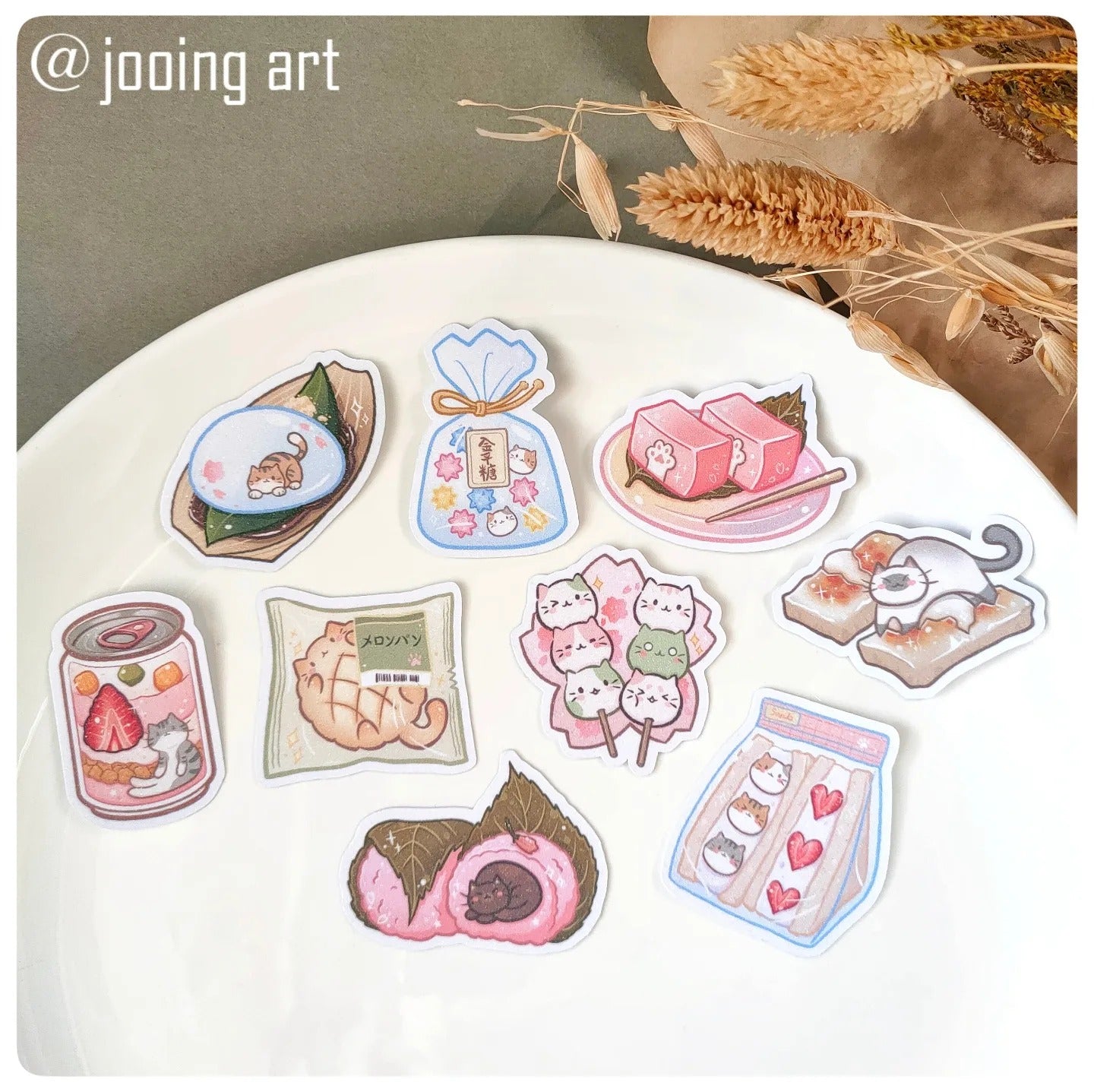 Japanese Cat Dessert Sticker Set [2 types]