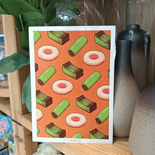Salt x Paper Postcard - Malaysian Kuih (Orange)