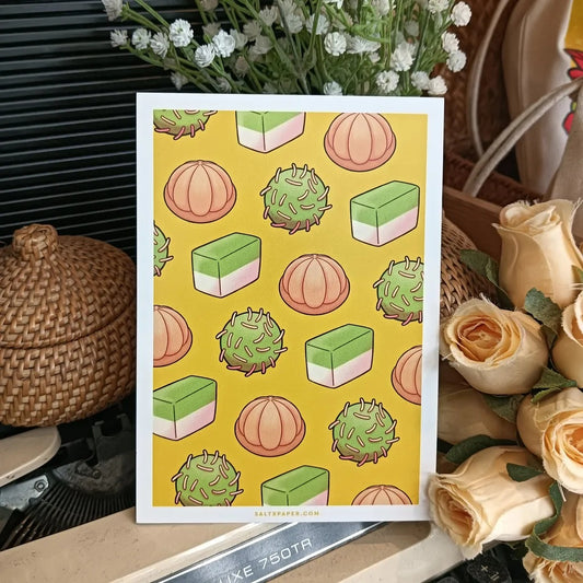 Salt x Paper Postcard - Malaysian Kuih (Yellow)