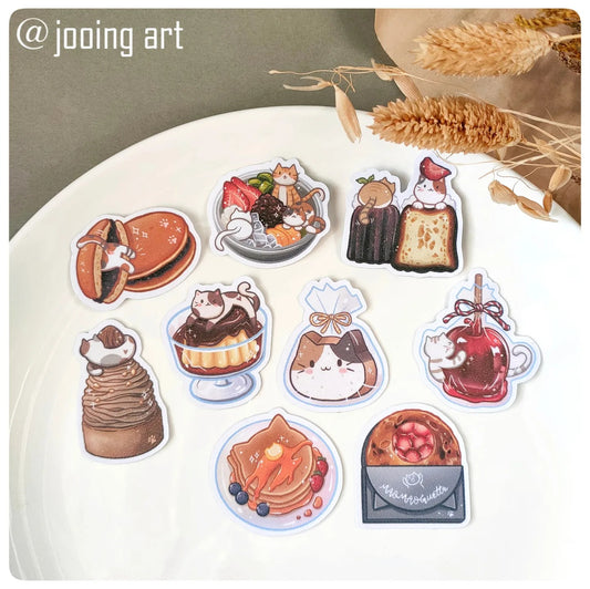 Japanese Cat Dessert Sticker Set [2 types]