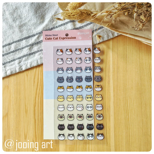 Sticker Sheet - Cute Cat Expression