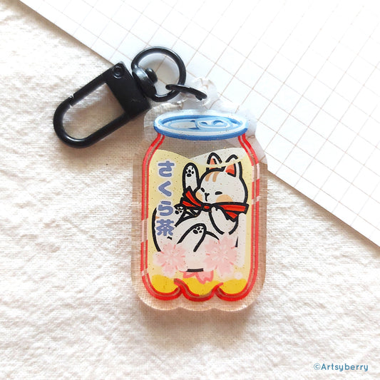 Acrylic Charm // Sakura Tea Sassy Cat
