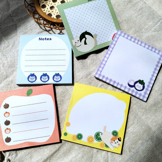 Fruit Meow Memo Pad - 5 in 1