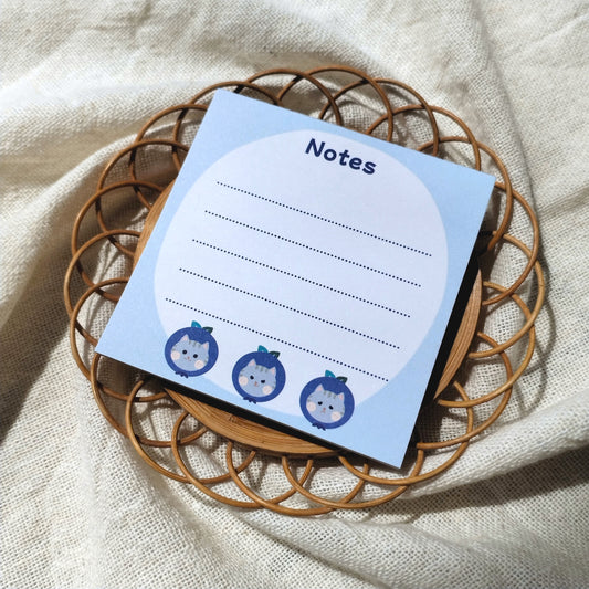 Fruit Meow Memo Pad - Blueberry