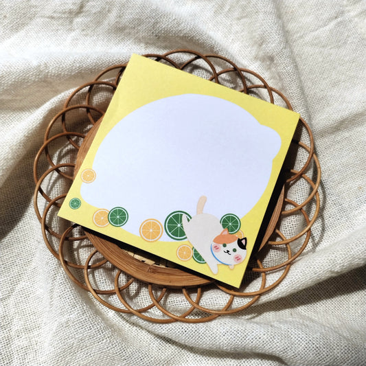 Fruit Meow Memo Pad - Lemon