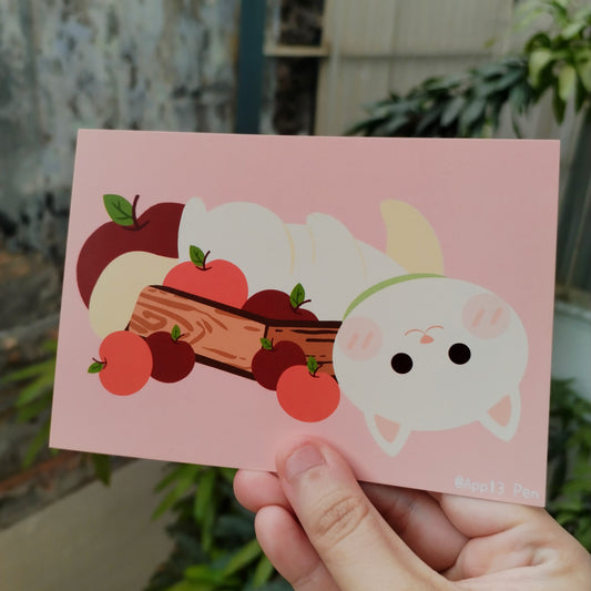 Postcard - Apple Meow
