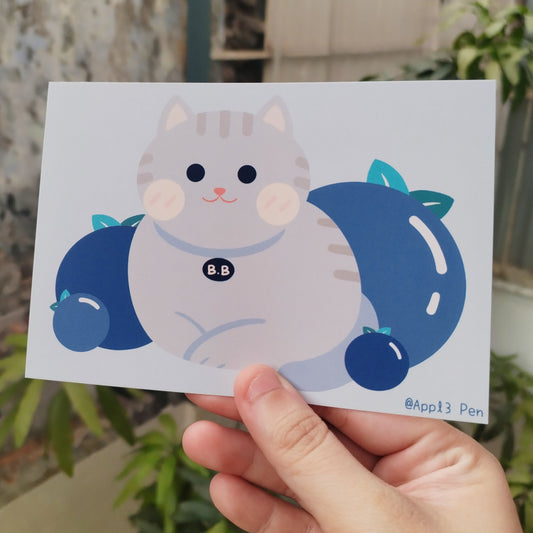 Postcard - Blueberry Meow