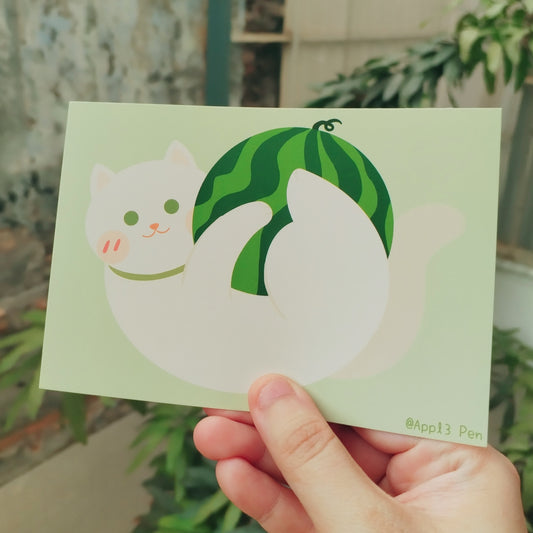 Postcard - Watermelon Meow