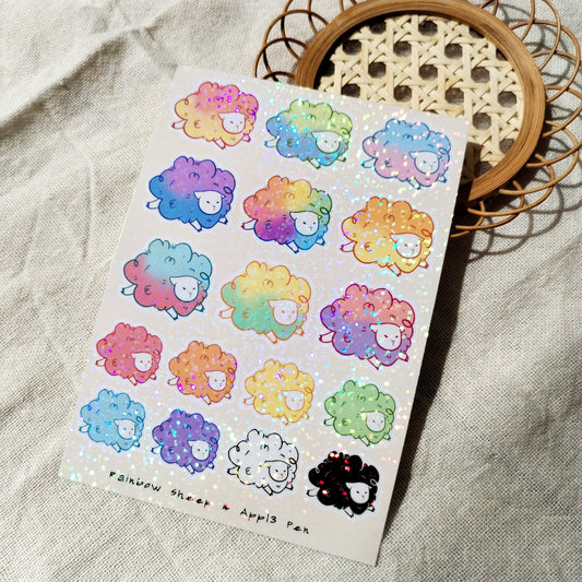 Sticker Sheet - Rainbow Sheep