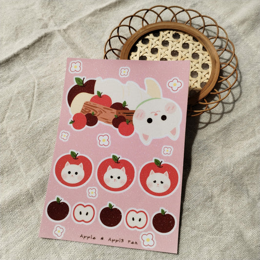 Sticker Sheet - Apple Meow