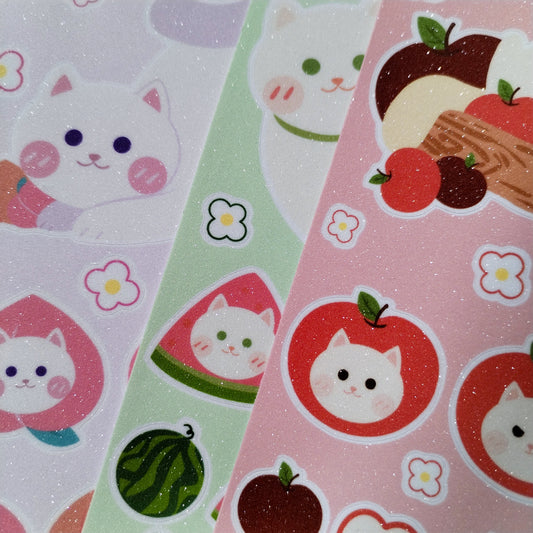 Sticker Sheet - Apple Meow