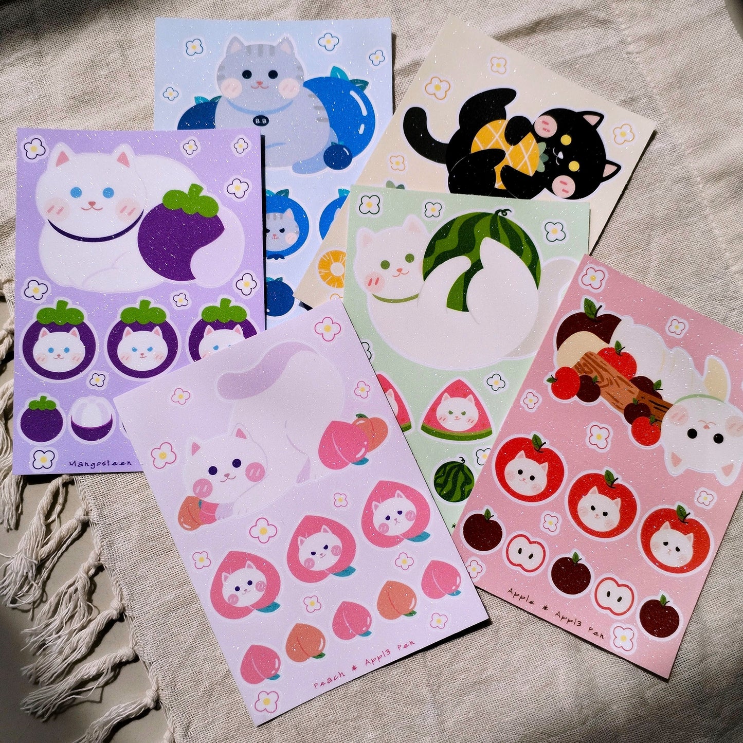 Sticker Sheet - Apple Meow