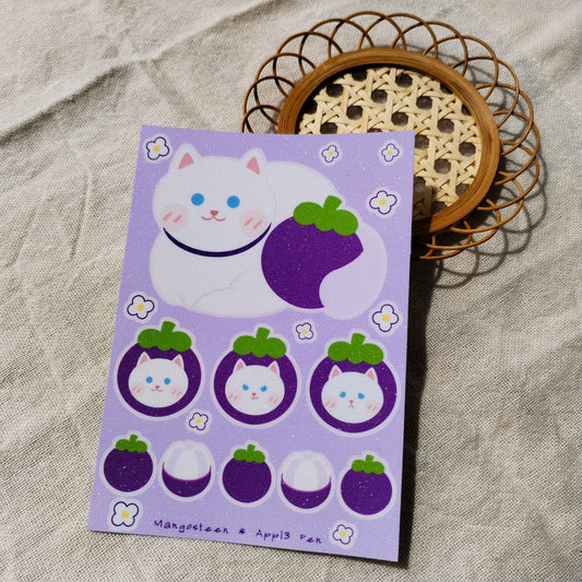 Sticker Sheet - Mangosteen Meow