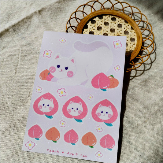 Sticker Sheet - Peach Meow