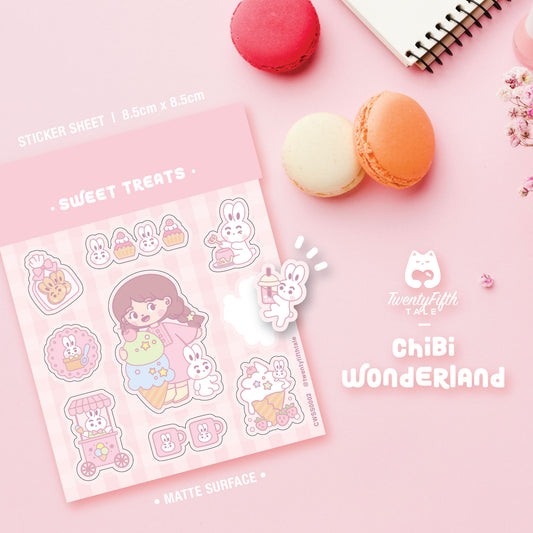 Chibi Wonderland Sticker Sheet | Sweet Treats