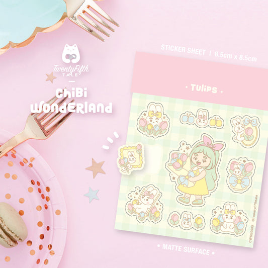 Chibi Wonderland Sticker Sheet | Tulips