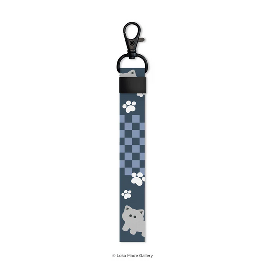 Comeow Strap 'Purrfect Paws Black' - Short Lanyard