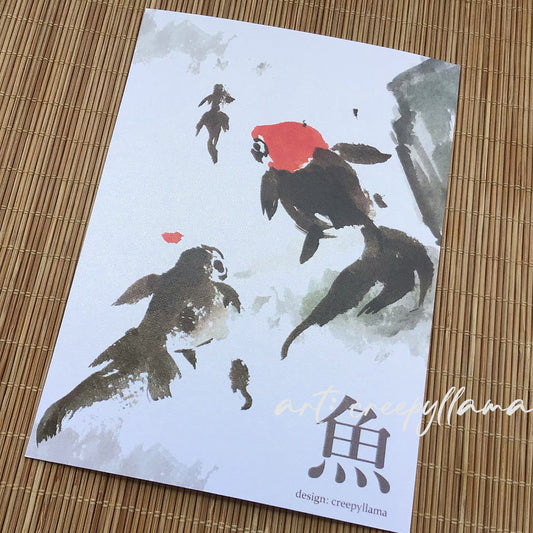 creepyllama A6 Original Print - Goldfish