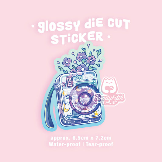 Glossy Die Cut Sticker | Whimsical Mini Camera 1