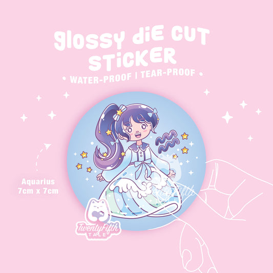Glossy Die Cut Sticker | Horoscope Aquarius