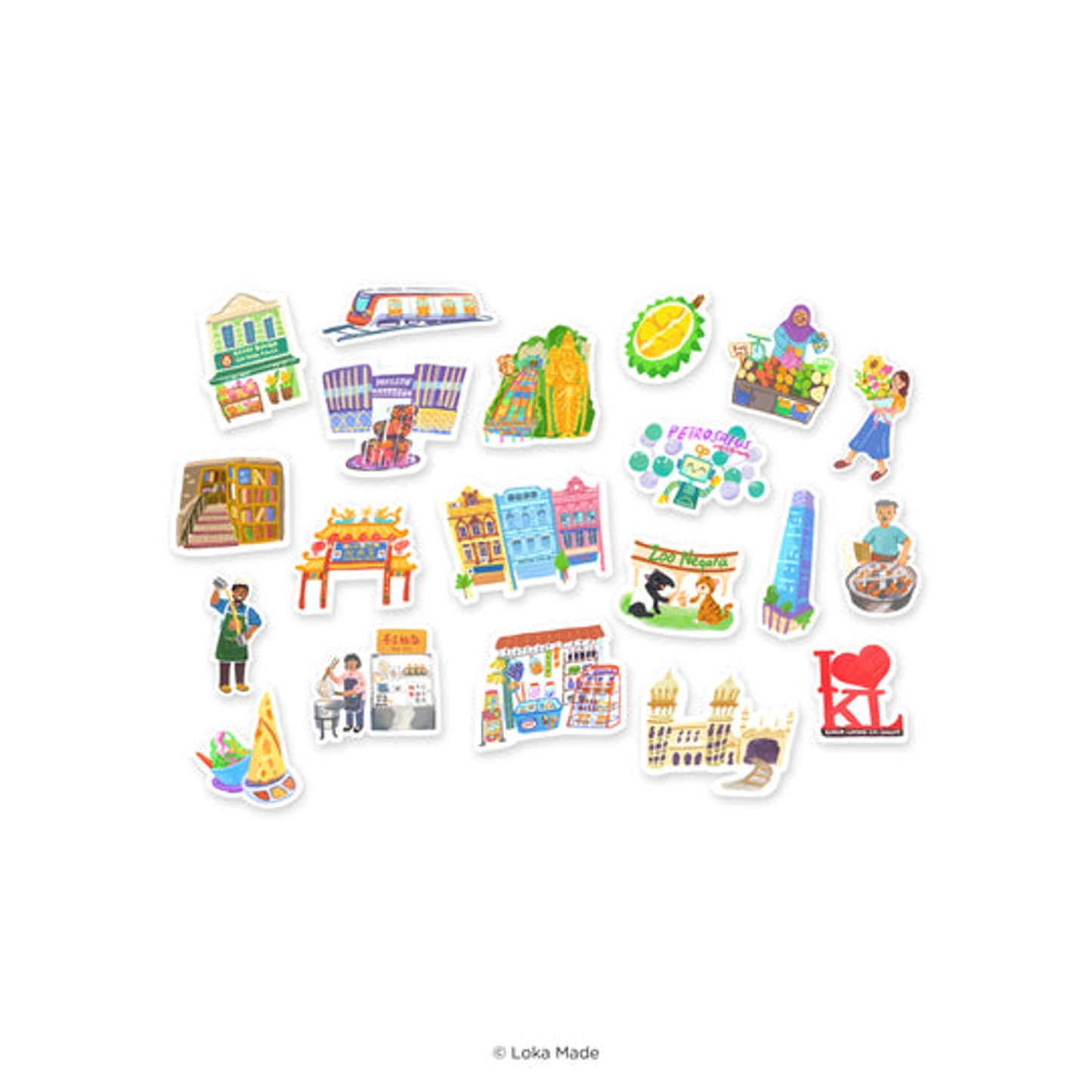 Doodle Land: Crossing Through Kuala Lumpur - Deco Sticker
