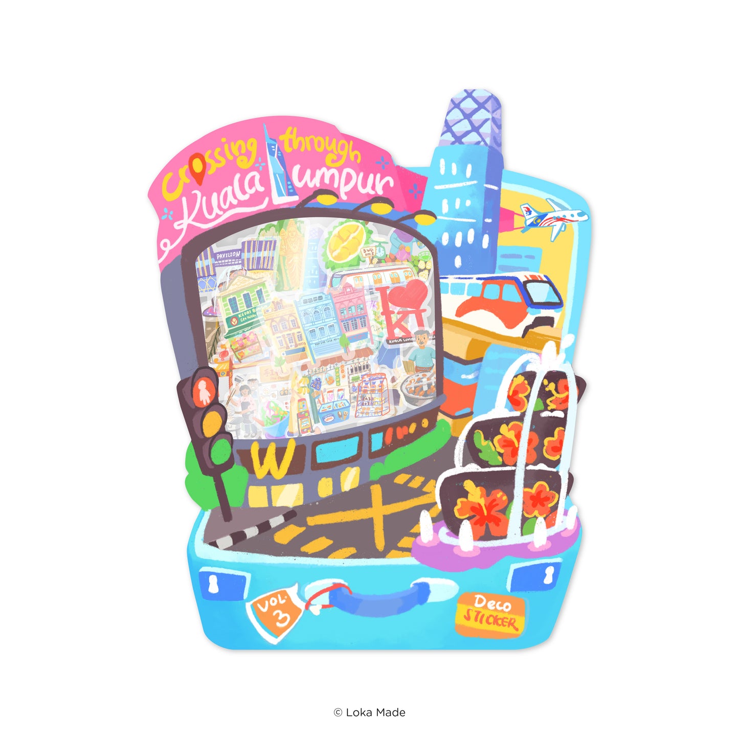 Doodle Land: Crossing Through Kuala Lumpur - Deco Sticker