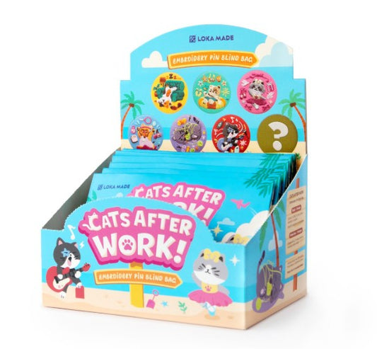 Cats After Work - Embroidery Pin Blind Bag