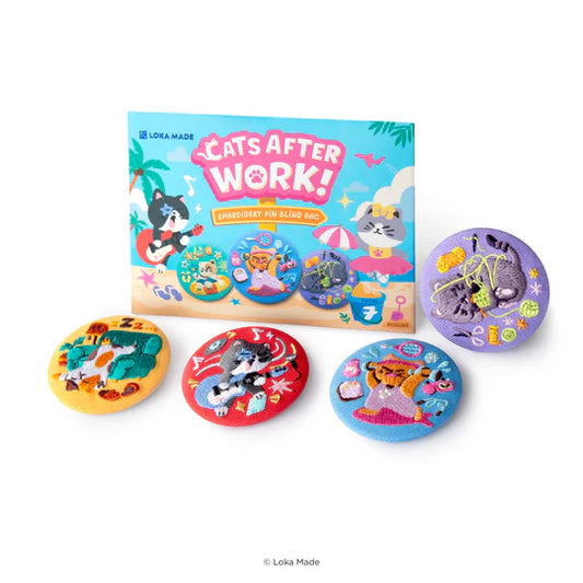 Cats After Work - Embroidery Pin Blind Bag