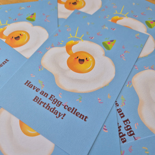 EGG-cellent Birthday Artprint Postcard