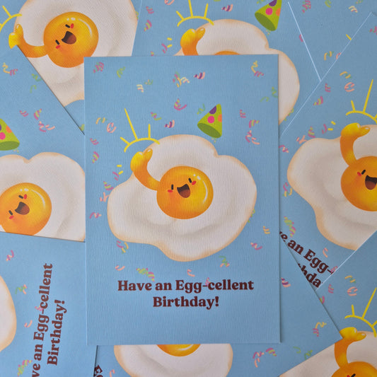 EGG-cellent Birthday Artprint Postcard