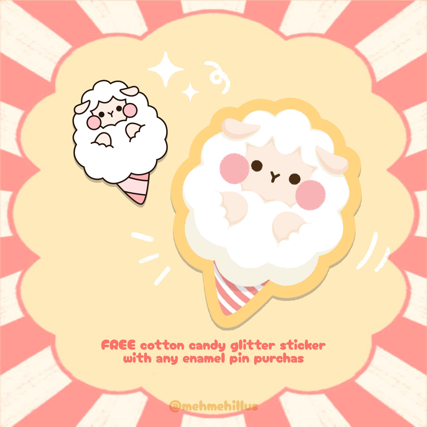 mehmeh | Enamel Pin - Cotton Candy