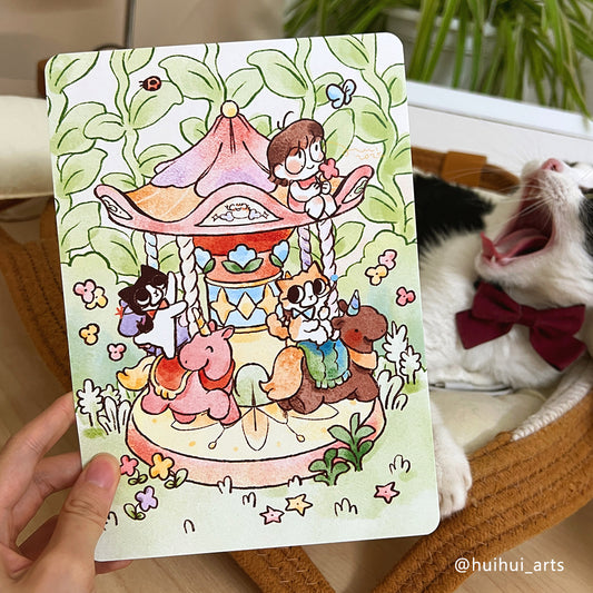 Hui Hui - A5 artprint - Carousel Garden